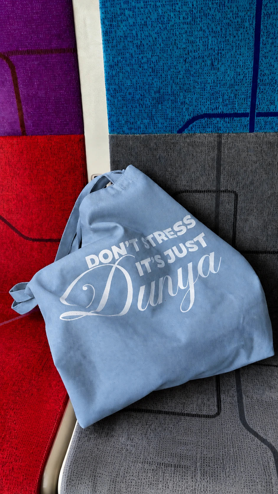 ÉDITION LIMITÉE Tote Bag XL Bleu - Don't stress it's just Dunya