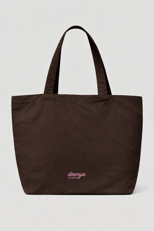 ÉDITION LIMITÉE Tote Bag XL Marron/Rose - Don't stress