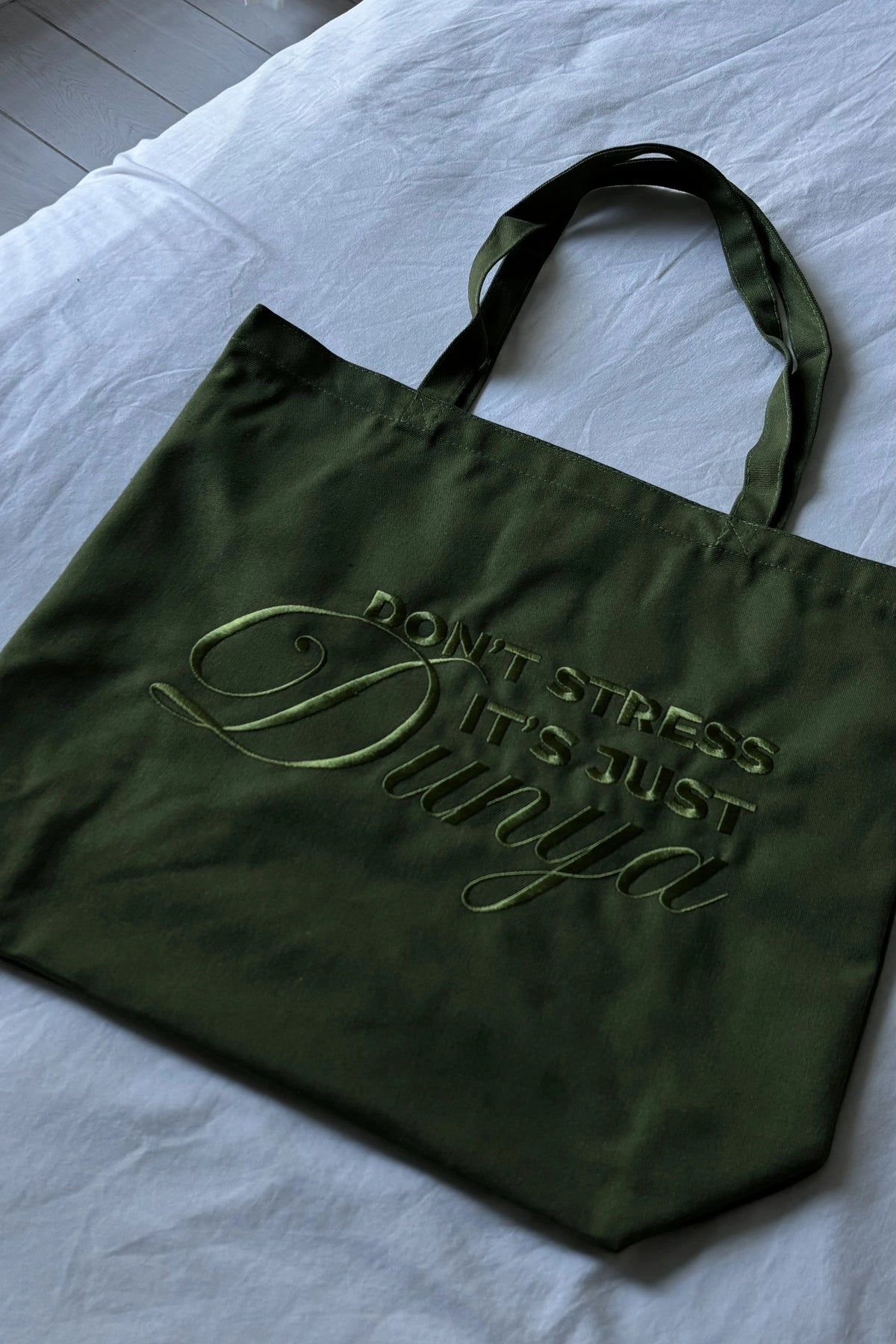 ÉDITION LIMITÉE Tote Bag XL Kaki - Don't stress