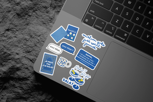 Planche de stickers bleu