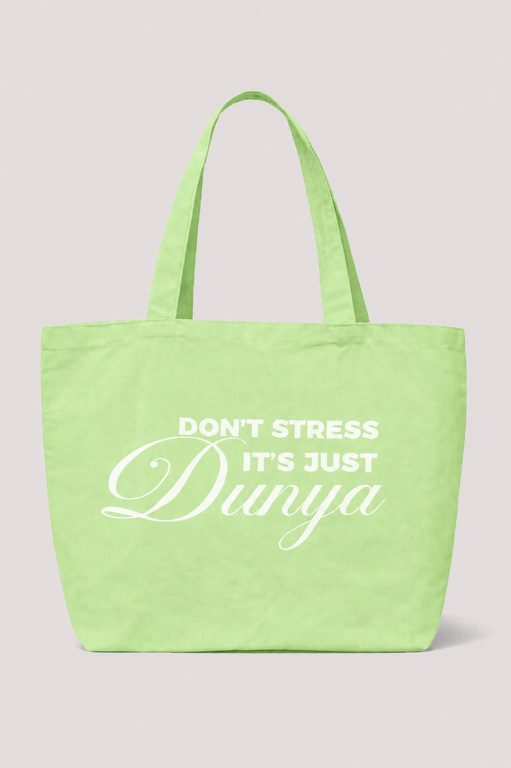 ÉDITION LIMITÉE Tote Bag XL Vert - Don't stress it's just Dunya