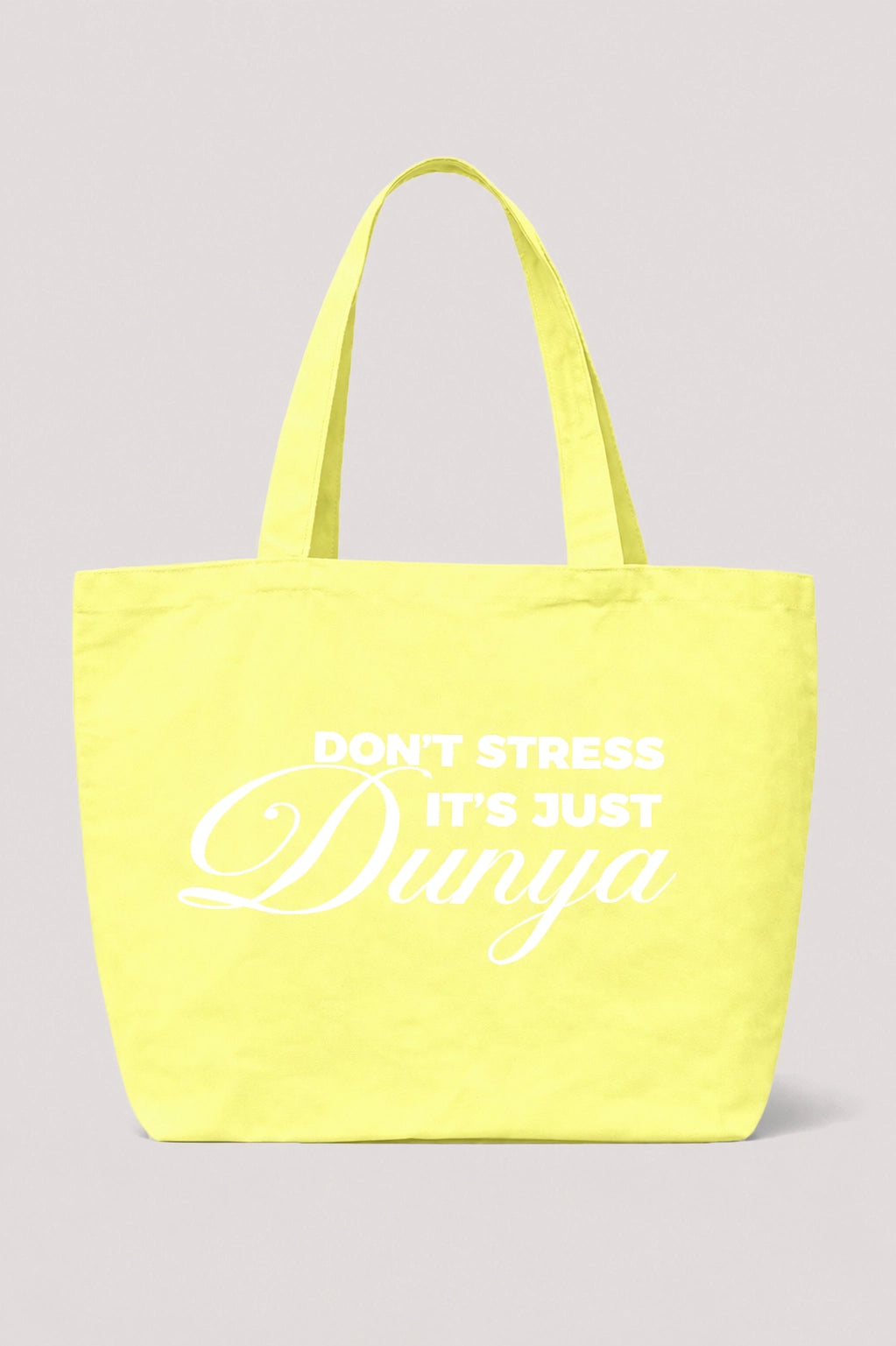 ÉDITION LIMITÉE Tote Bag XL Jaune - Don't stress it's just Dunya