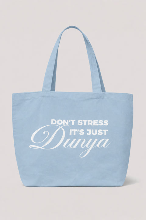 ÉDITION LIMITÉE Tote Bag XL Bleu - Don't stress it's just Dunya
