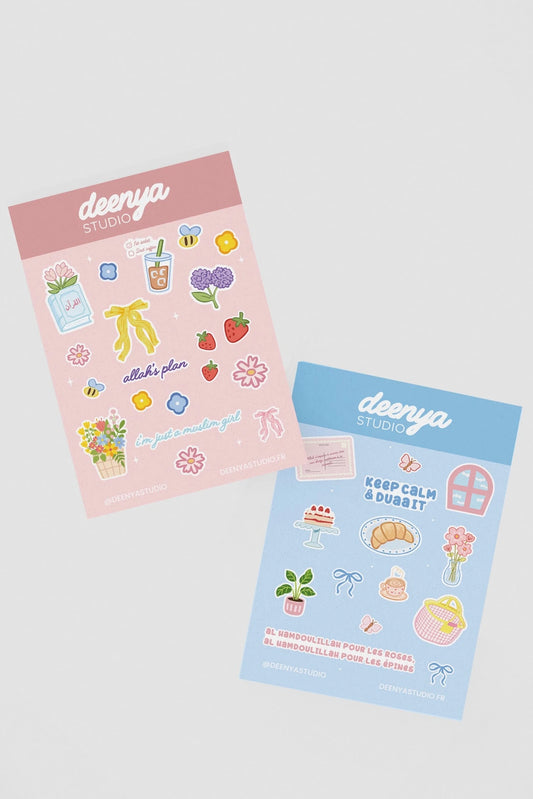 Lot 2 planches de stickers collection printemps