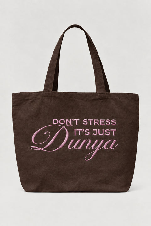 ÉDITION LIMITÉE Tote Bag XL Marron/Rose - Don't stress