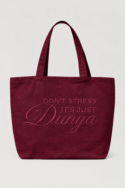ÉDITION LIMITÉE Tote Bag XL Bordeaux - Don't stress