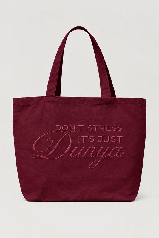 ÉDITION LIMITÉE Tote Bag XL Bordeaux - Don't stress