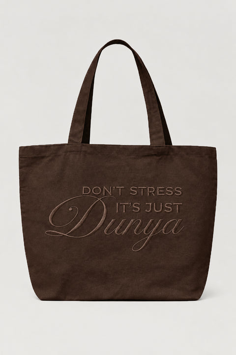 ÉDITION LIMITÉE Tote Bag XL Marron - Don't stress