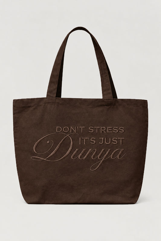 ÉDITION LIMITÉE Tote Bag XL Marron - Don't stress