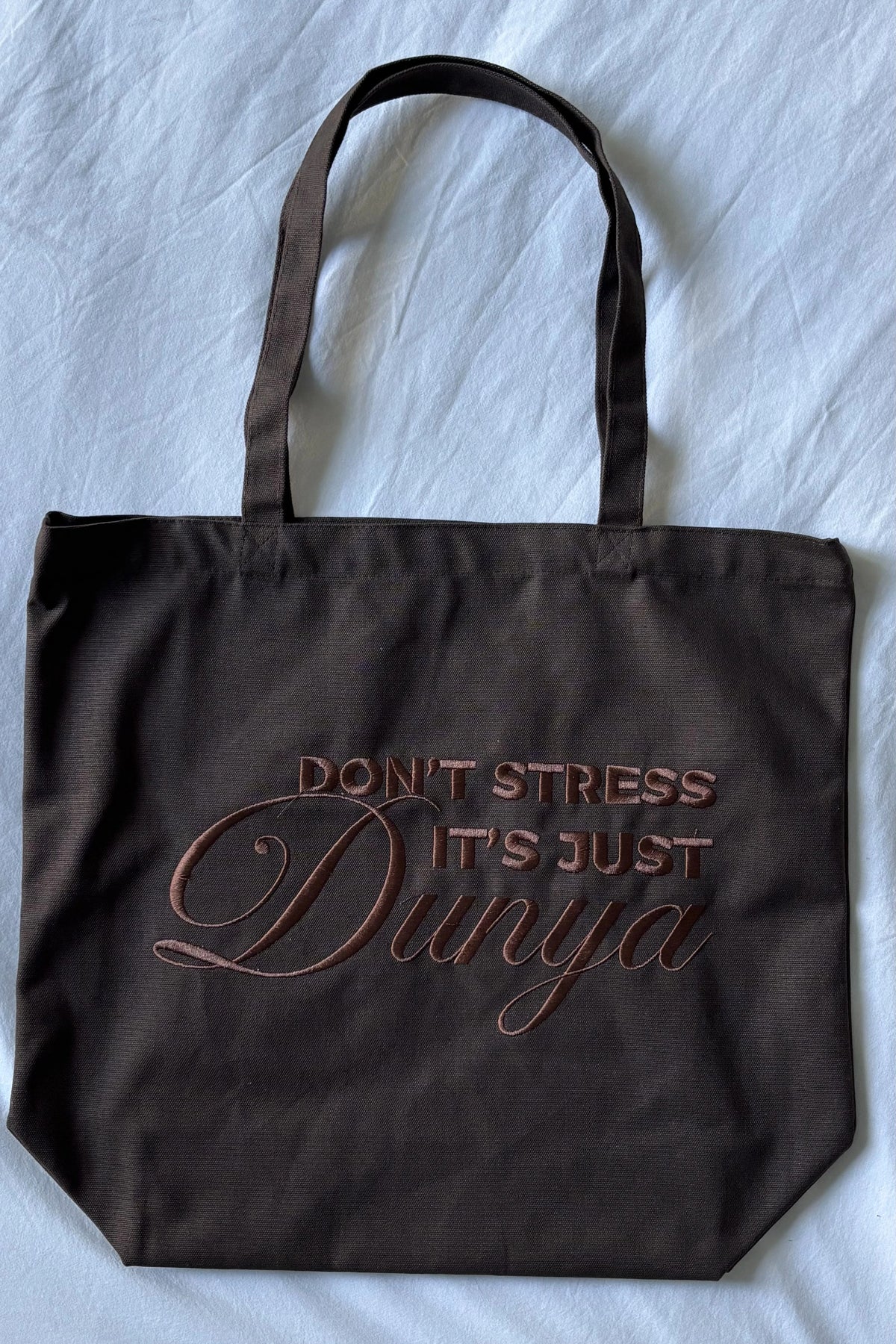 ÉDITION LIMITÉE Tote Bag XL Marron - Don't stress