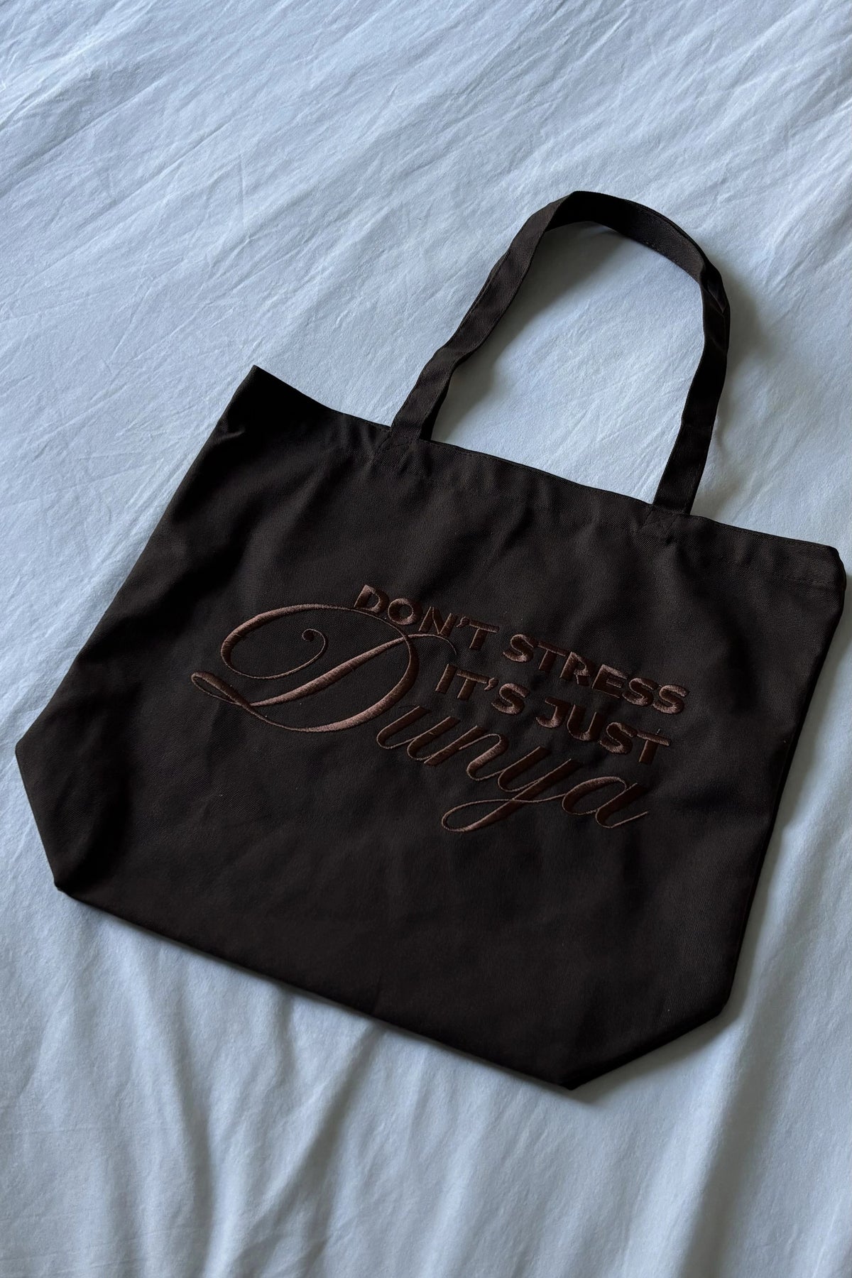 ÉDITION LIMITÉE Tote Bag XL Marron - Don't stress