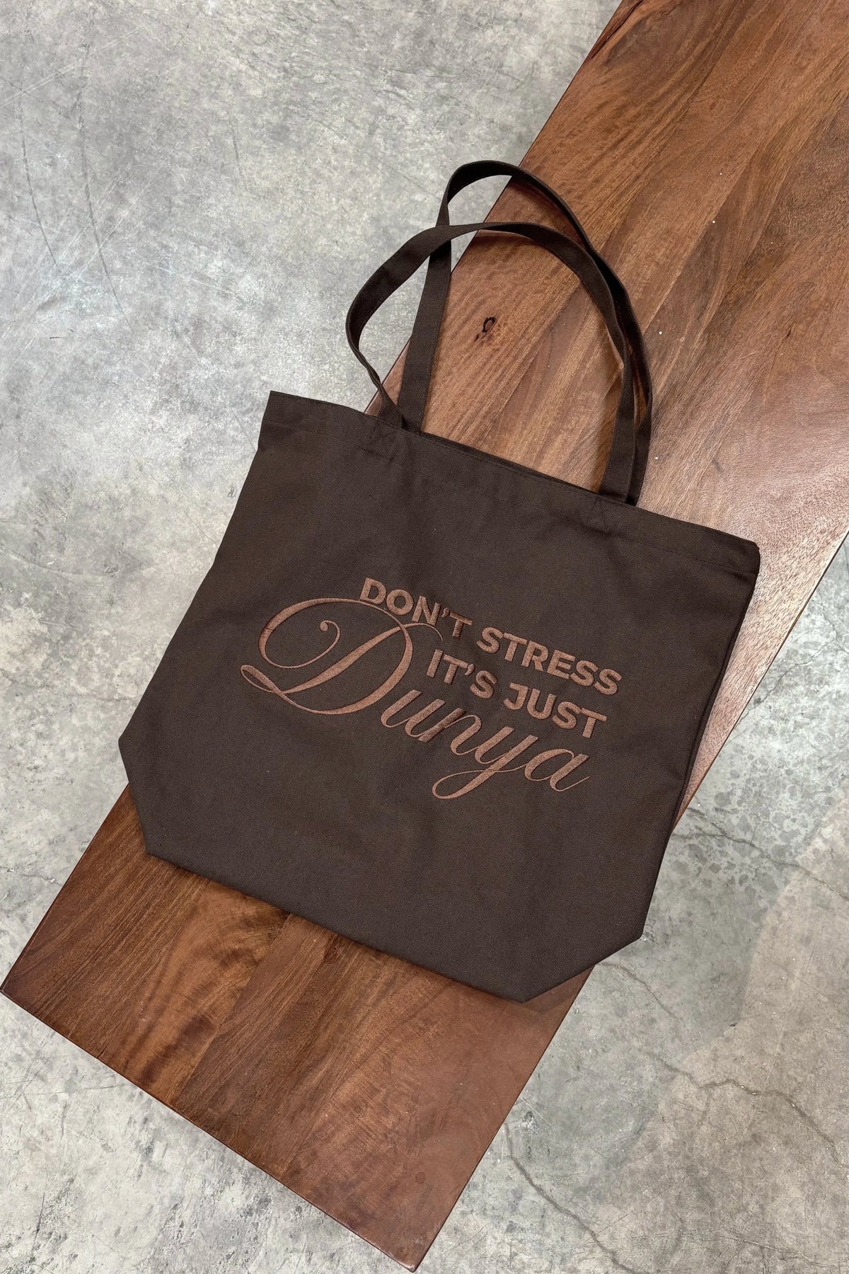 ÉDITION LIMITÉE Tote Bag XL Marron - Don't stress