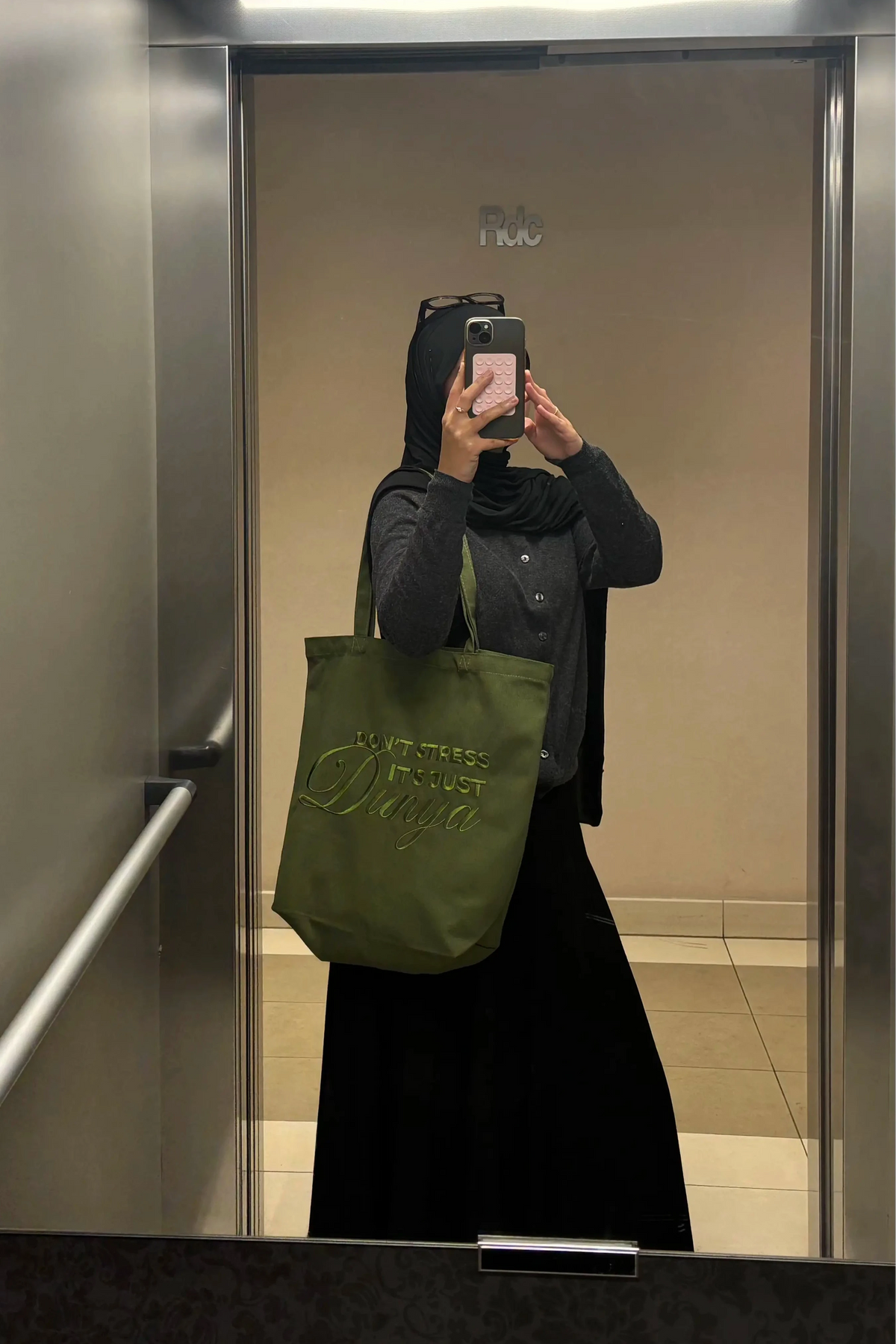 ÉDITION LIMITÉE Tote Bag XL Kaki - Don't stress