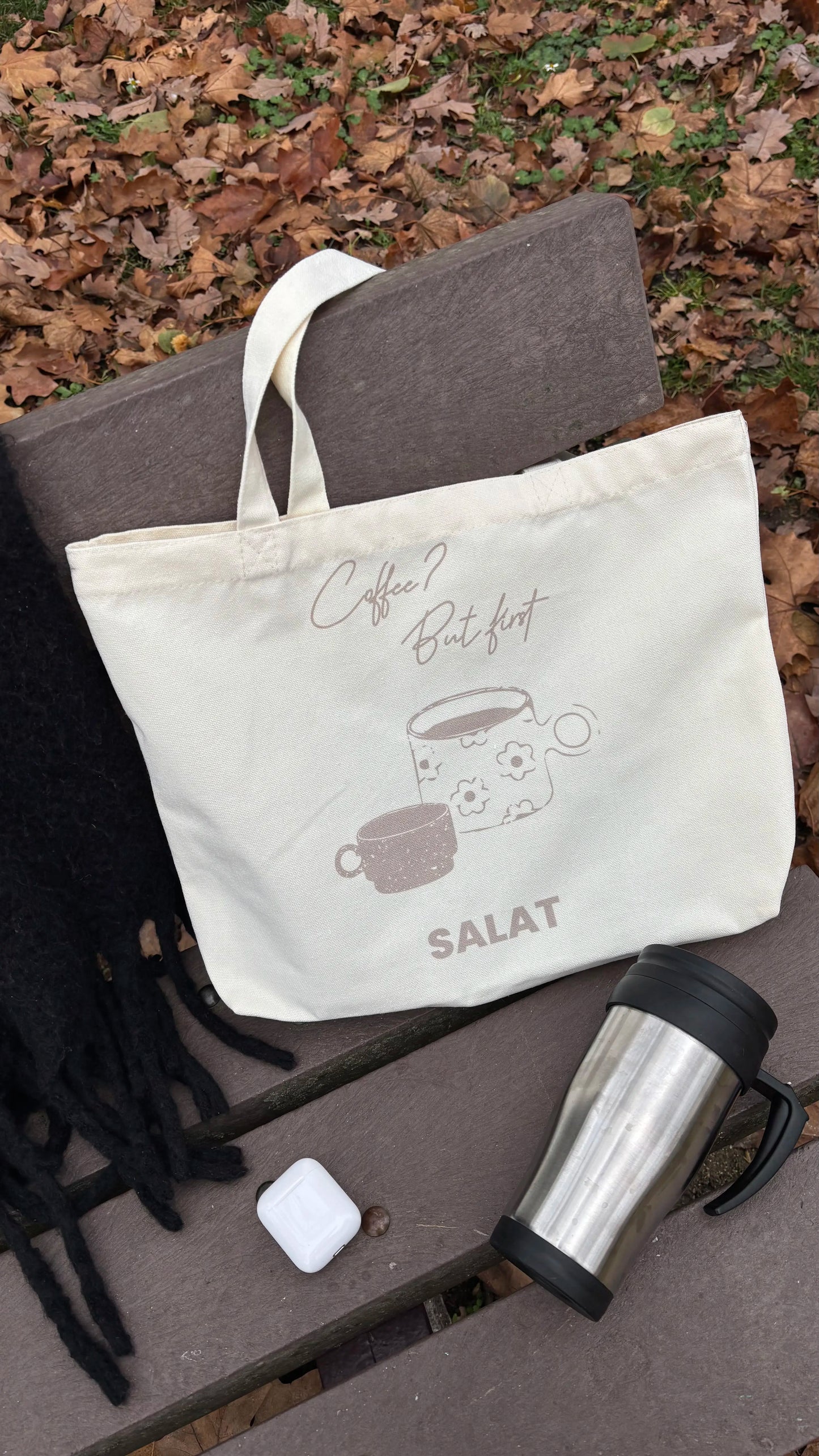 Tote Bag - Coffee but first salat