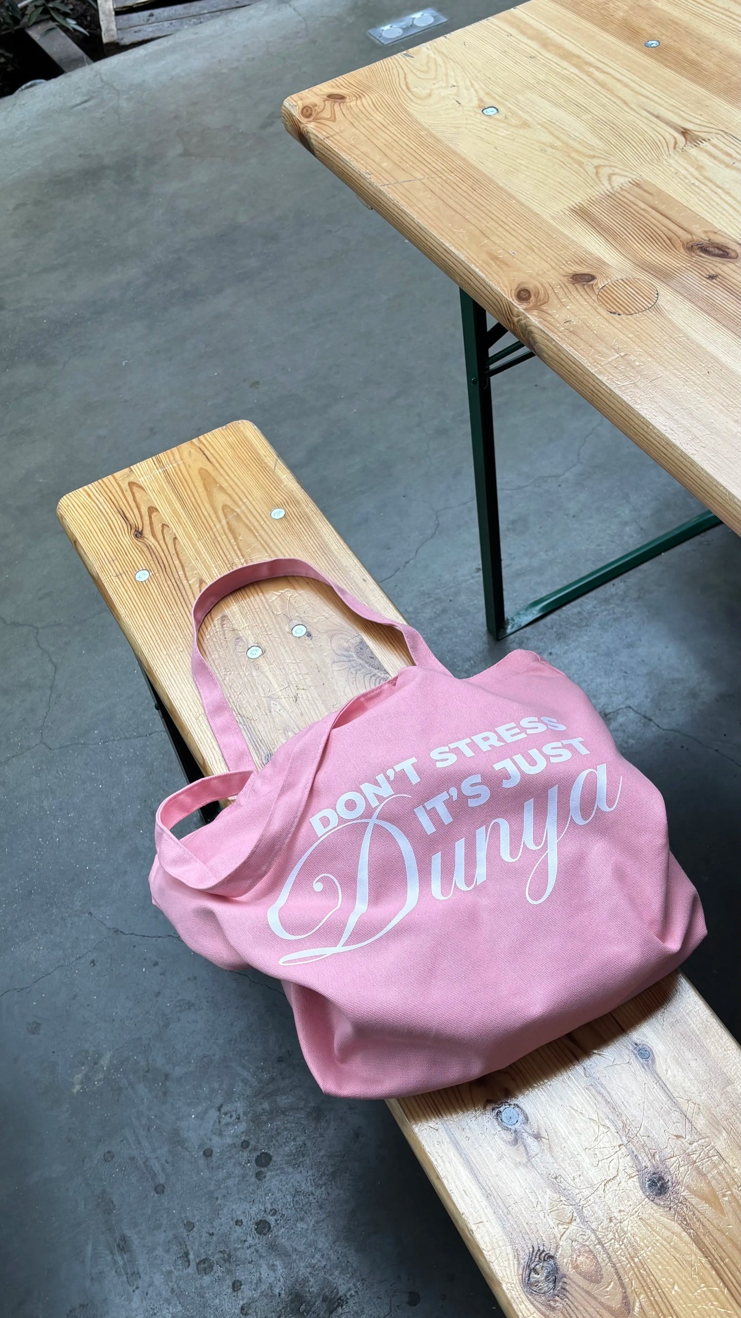 Tote Bag XL Rose - Don't stress it's just Dunya