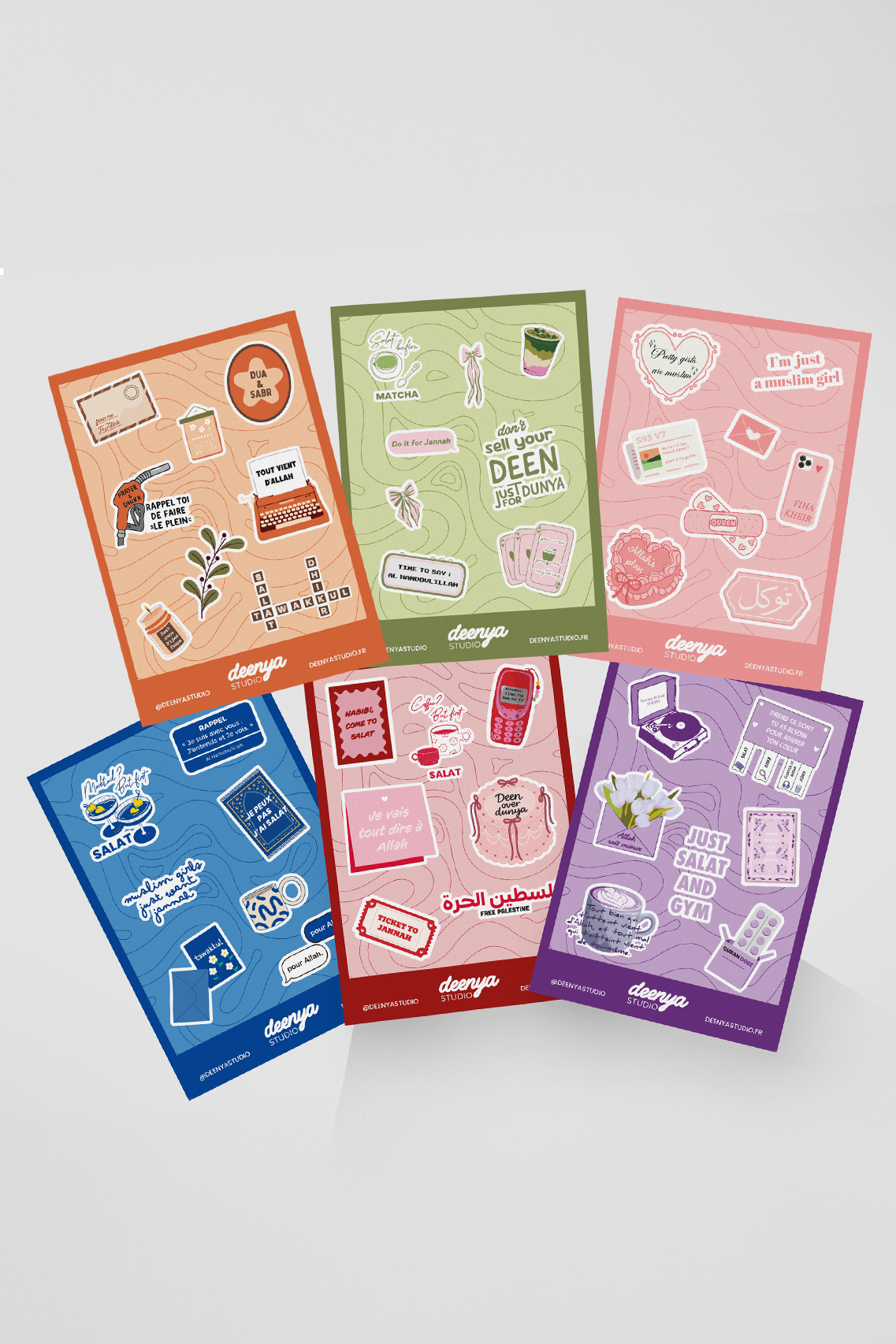 Lot 6 planches de stickers