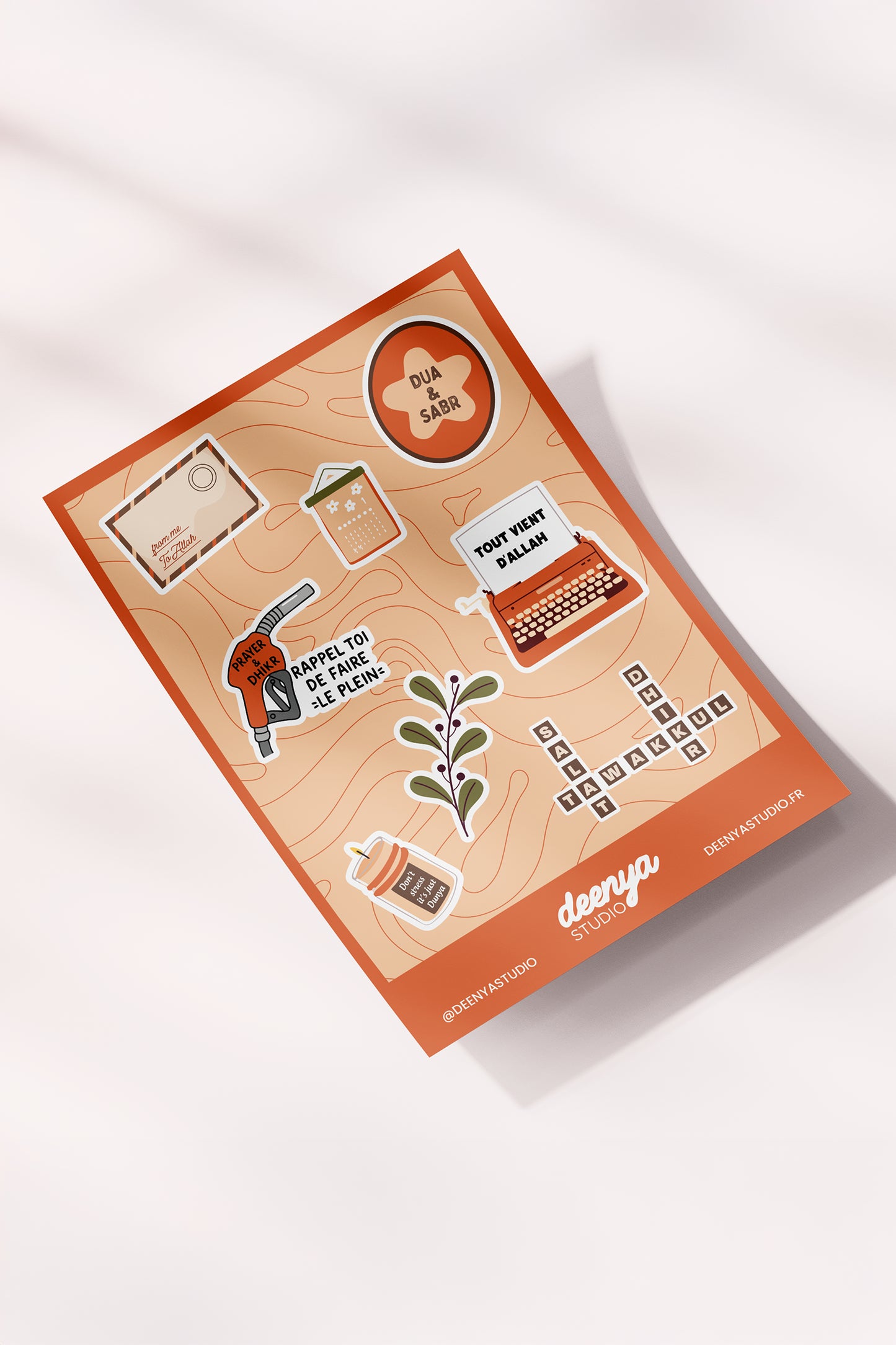 Planche de stickers orange