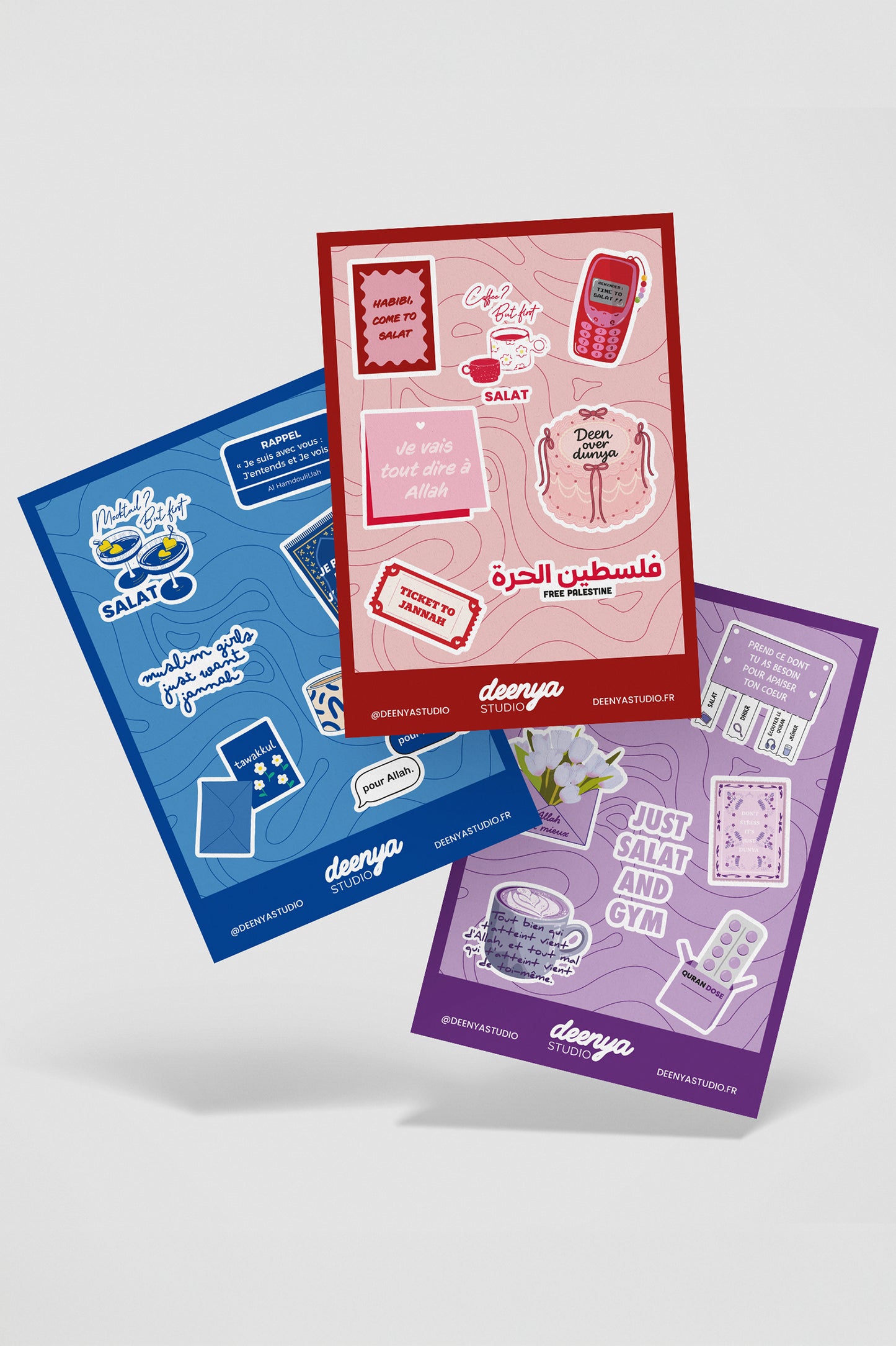 Lot de 3 planches de stickers