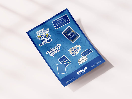 Planche de stickers bleu
