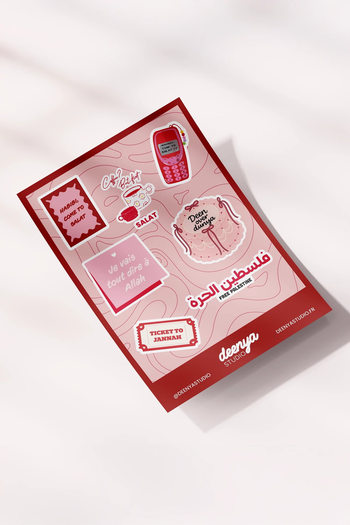 Planche de stickers rouge