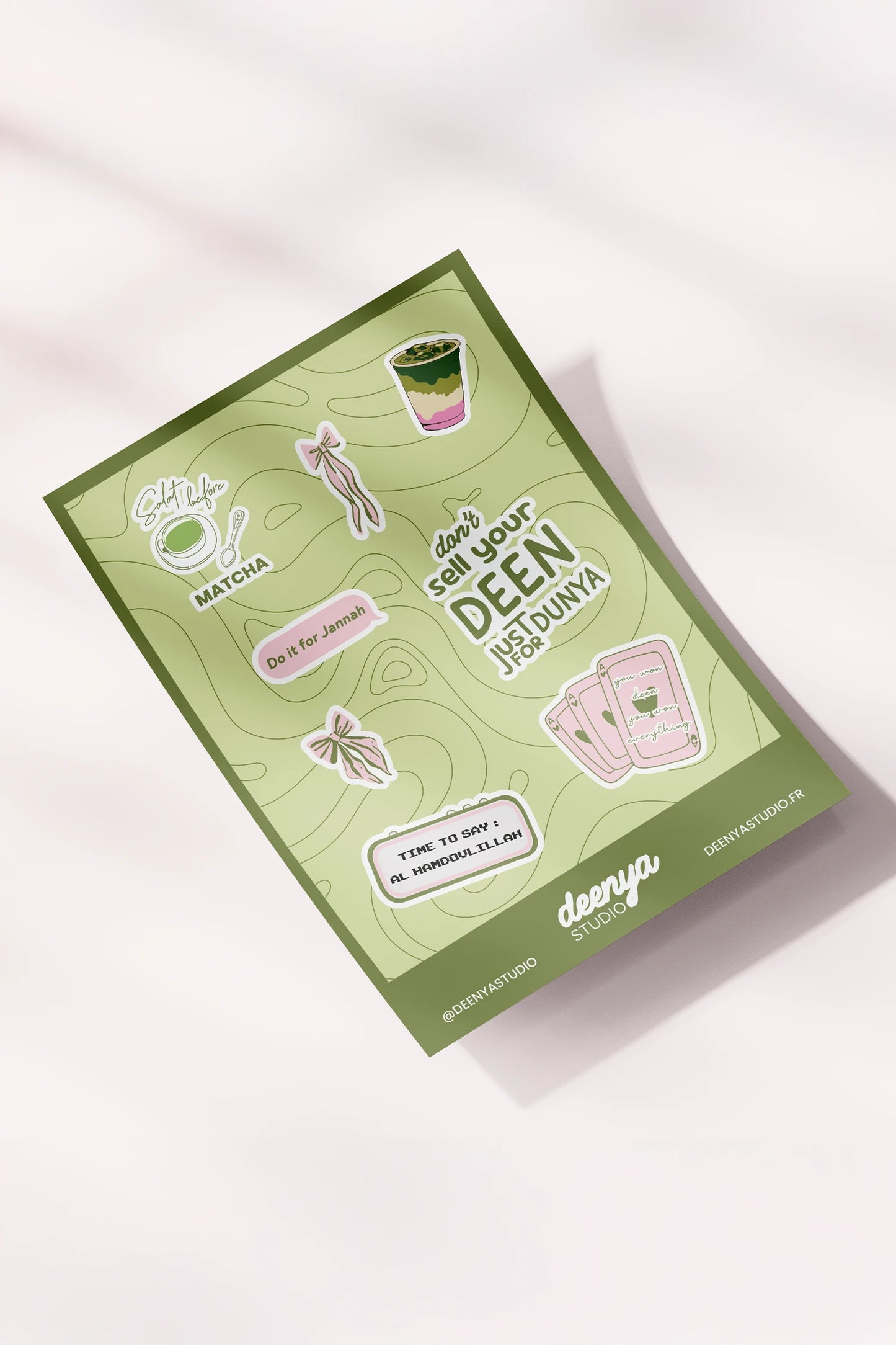 Planche de stickers verte