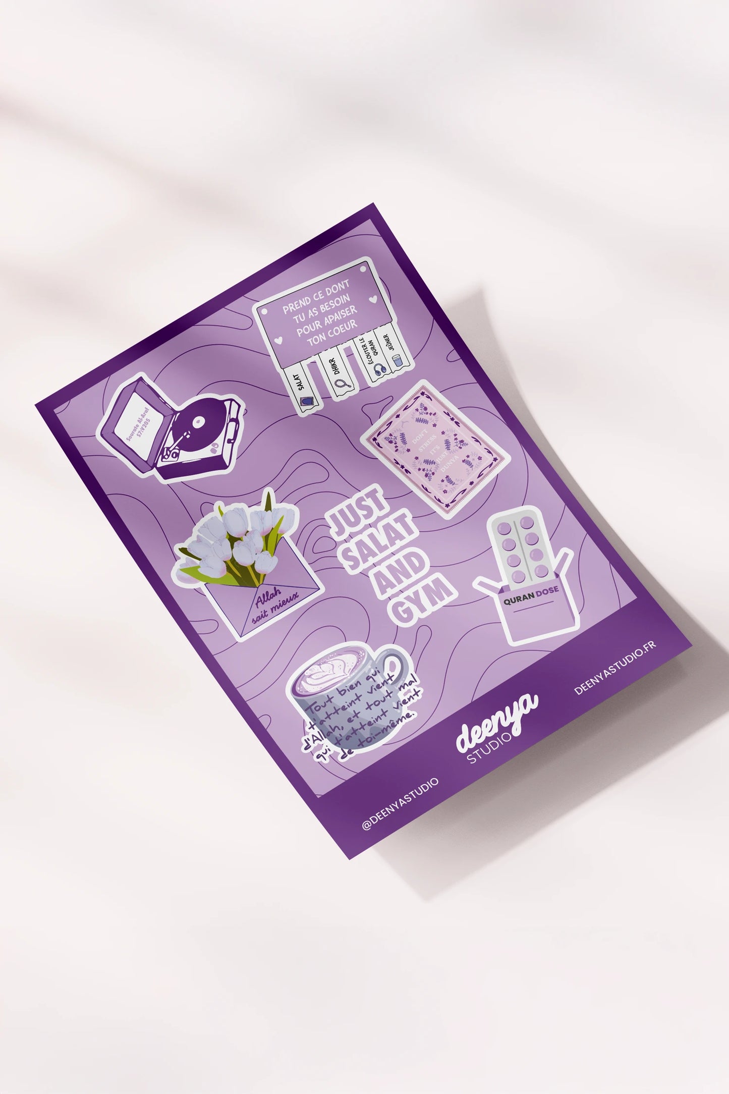 Planche de stickers violette