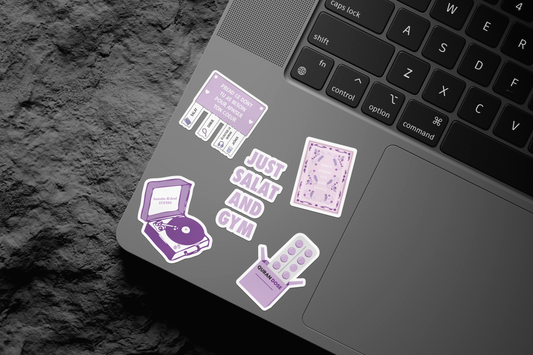 Planche de stickers violette