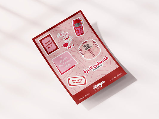 Planche de stickers rouge